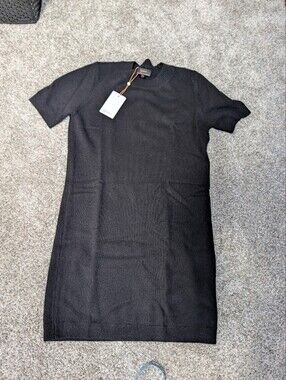 Quince 100% Mongolian Cashmere Short Sleeve Dress NWT Size Small Black